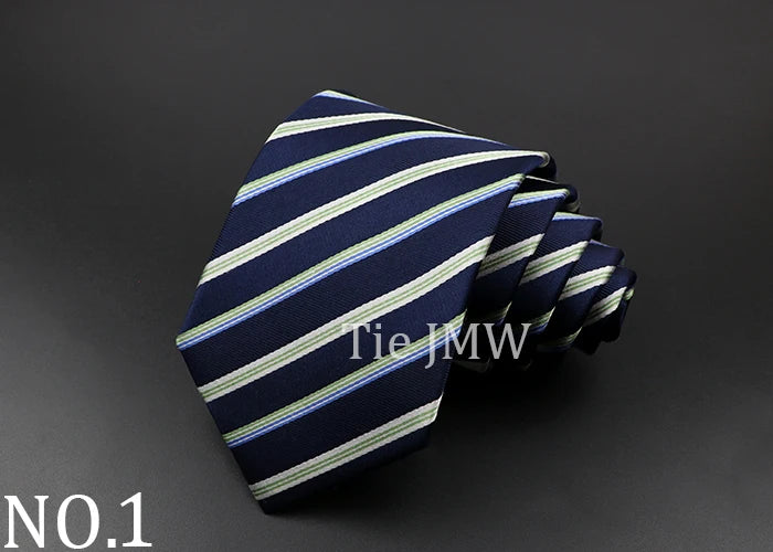 100% Silk Tie 8 cm Stripe Necktie High Quantity Plaid Ties For Men Slim Cravat Neckties Business Meeting Suit Dress Gravatas