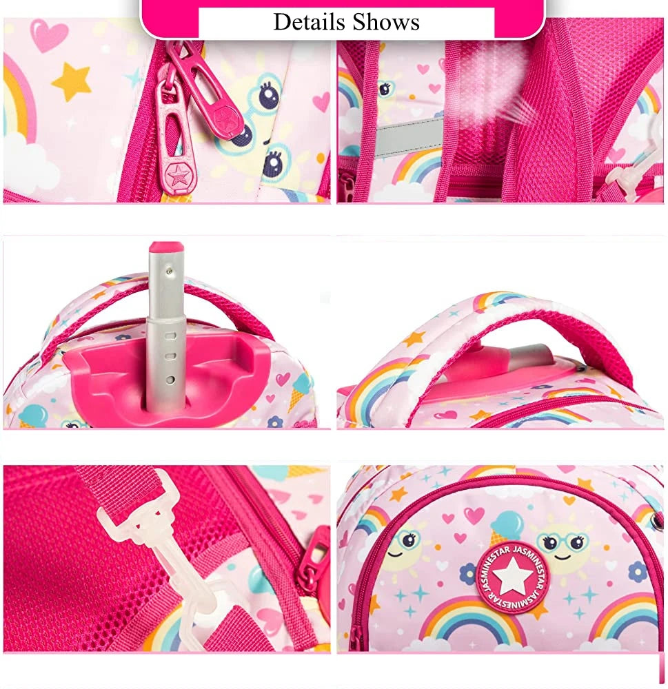 Kids School Rolling Backpack Bag for girls School Trolley Bag for boys Laptop Trolley Backpack Bag Children Rolling luggage Bags