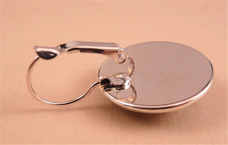 Islamic Muslim Logo Pendant Earrings Glass Convex Charm Pendant Alloy Metal Arabic Religious Jewelry