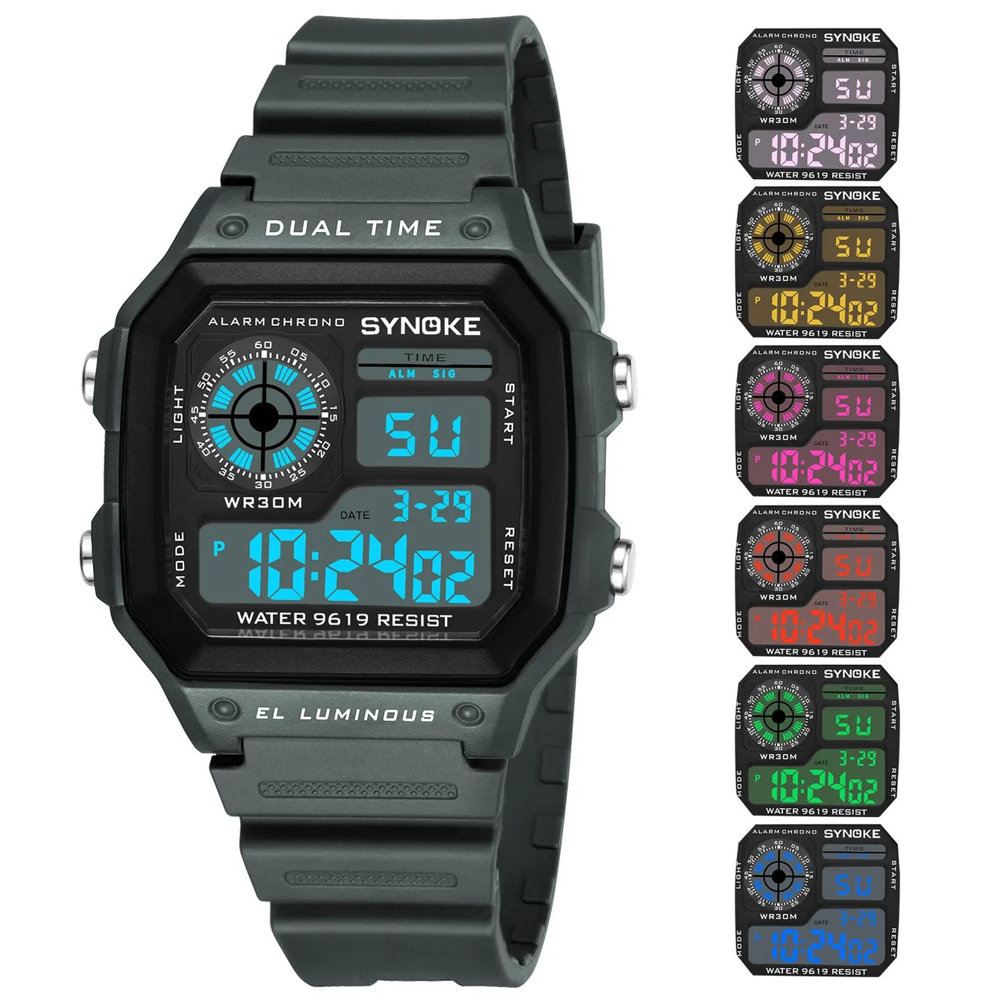 Digital Watches For Men Military Wristwatches Black Sports Watch Men Square LED Male Clock Relogio Masculino