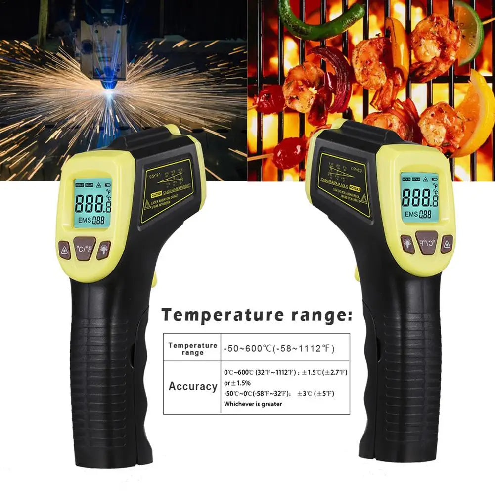 Digital Infrared Thermometer Non Contact Laser IR Temperature LCD DisplayPyrometer Tester Industrial Temperature Instrument