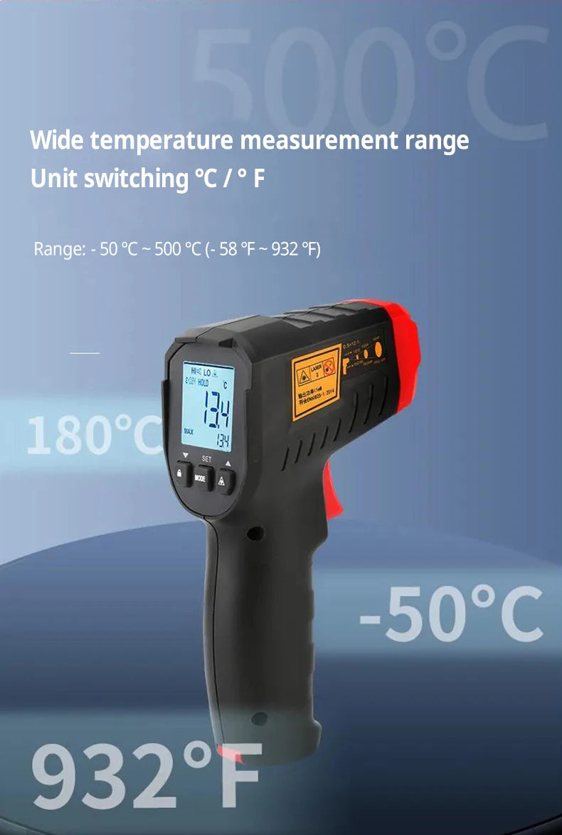 UNI-T UT306S UT306C Digital Infrared Thermometer Non-contact Laser Thermometer Gun Temperature Tester -50-500