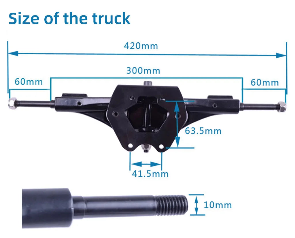Skateboard Wheels with trucks 16.5"truck With 8'' Pneumatic All Terrain Mountain Wheels and two belt for DIY off road board/ESK8