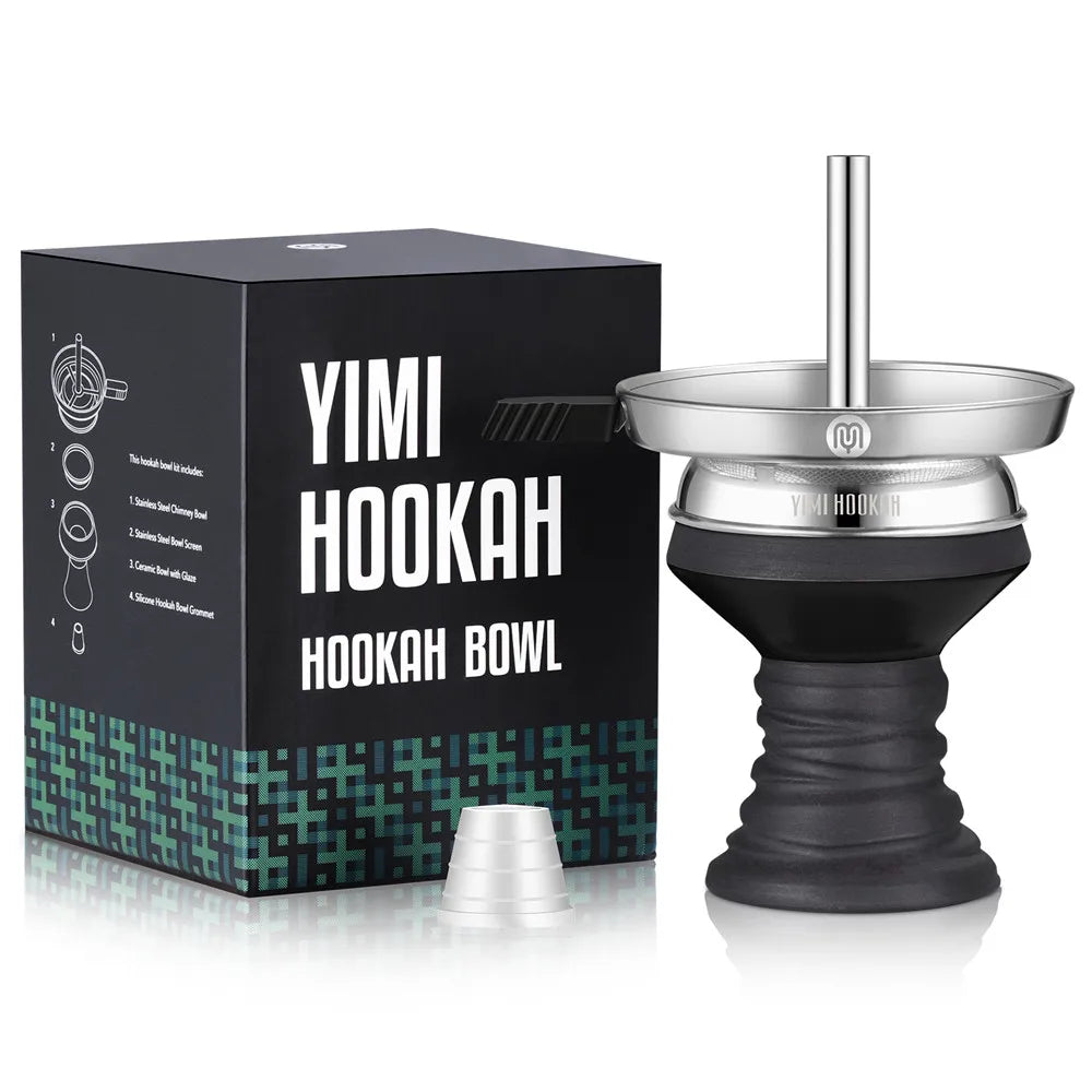 Yimi Hookah Premium Stone Shisha Head With Charcoal Holder Pipe Screen Shisha Bowl Chicha Accessories