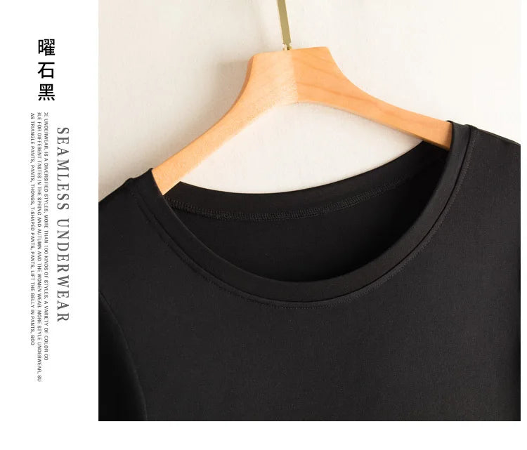 Knitted Silk Dress Solid Color Large Medium Long Mulberry Silk Short Sleeve Round Neck Bottomed Skirt