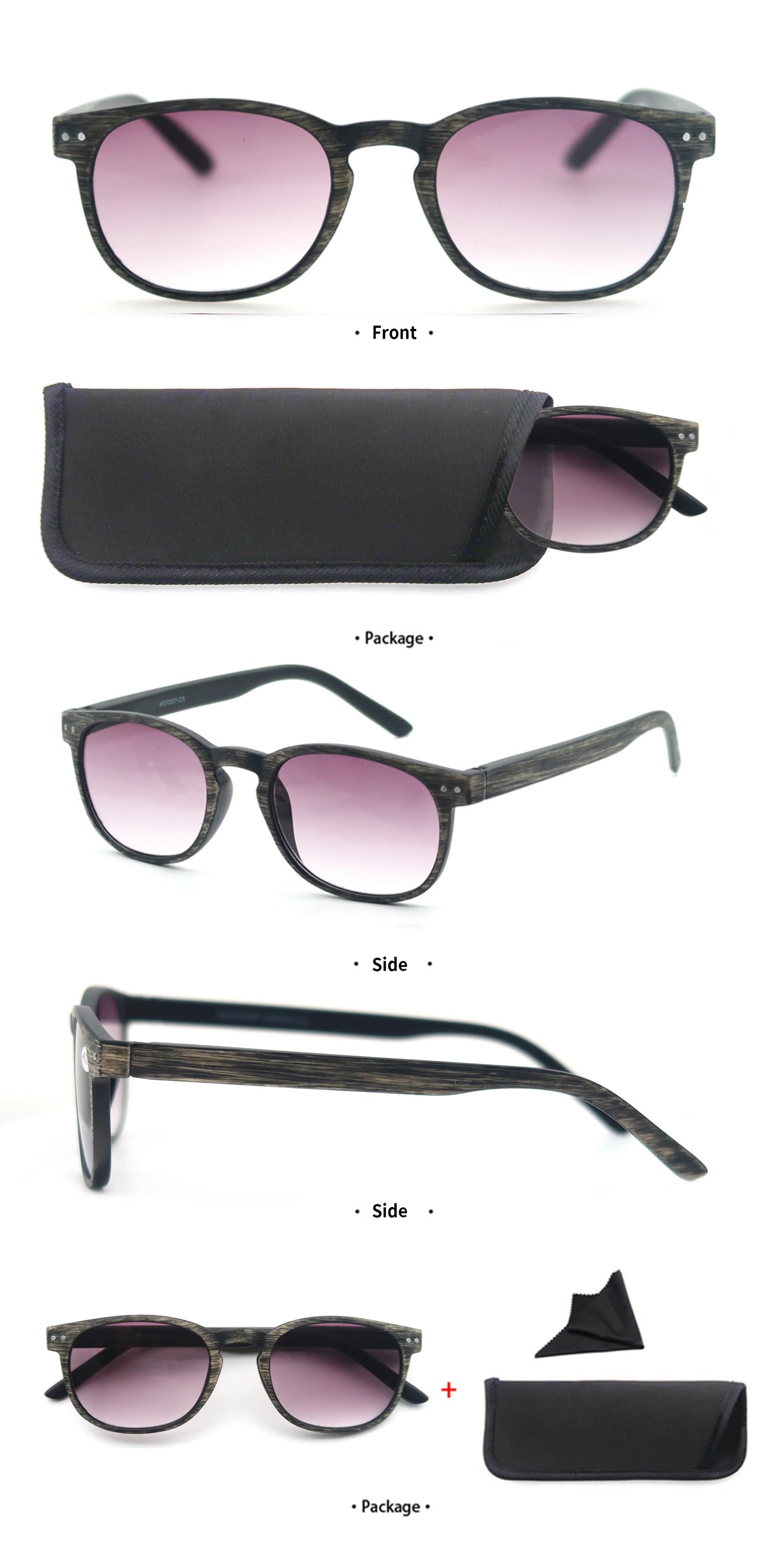 Reading Glasses for Men & Women, Wood-Looked Frame Readers Outdoor Sun Glasses Reading -  Lightweight Spring Hinge Eyegalsses