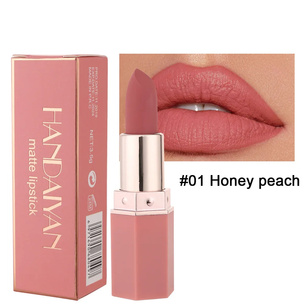 6 Colors Nude Matte Lipstick Waterproof Long Lasting Lip Stick Rose Red Pink Velvet Nonstick cup Lipsticks Makeup Cosmetics