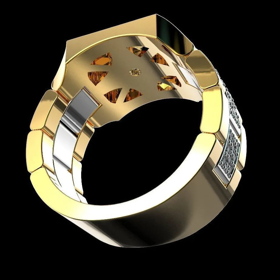 14 K Gold White Diamond Ring for Men Fashion Bijoux Femme Jewellery Natural Gemstones Bague Homme 2 Carats Diamond Ring Males