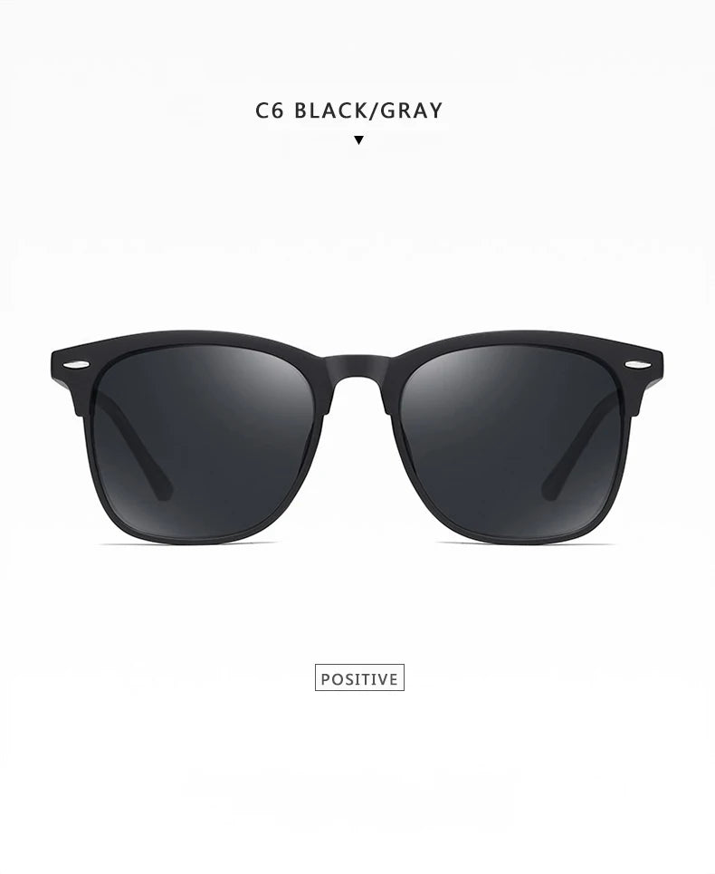 Vintage Polarized Sunglasses Men Women Brand Design Eye Sun Glasses Semi Rimless Classic  Shades Oculos De Sol UV400