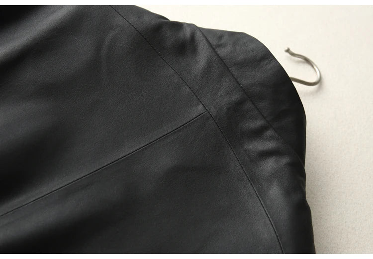 Women's Clothing Great Texture Women Loose Casual Genuine Leather Jacket Female Imported Frosted Sheepskin Drawstring Waist Coat