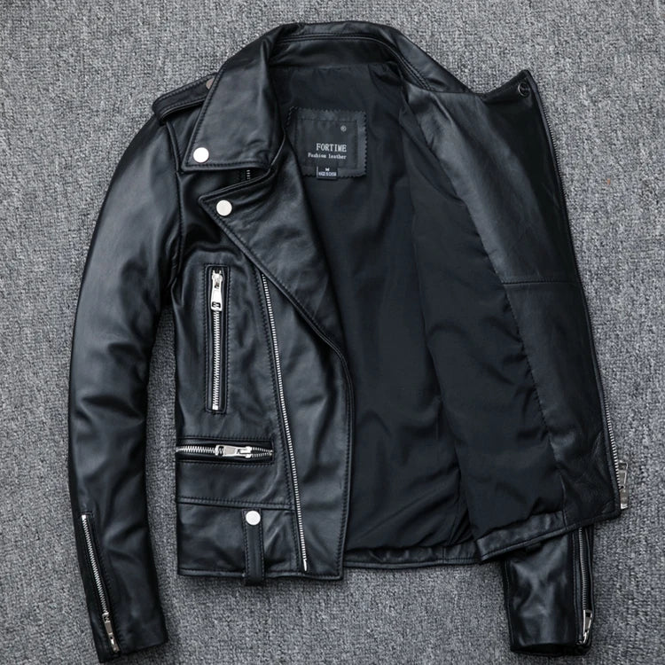 CC Shop Best,Sales.Popular woman slim fit genuine leather jacket.fashion motor rider sheepskin coat.soft leather cloth.패션