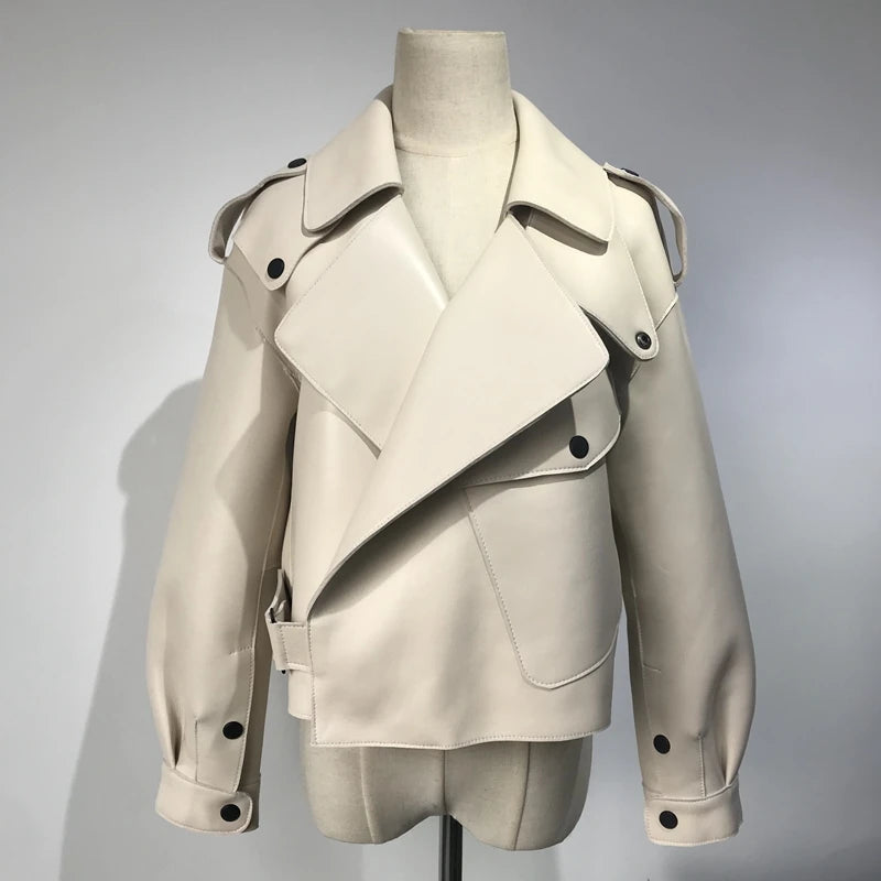 Pink Java QC20003   new arrival real leather jacket  women coat genuine sheep leather coat luxury fashion hot sale dress