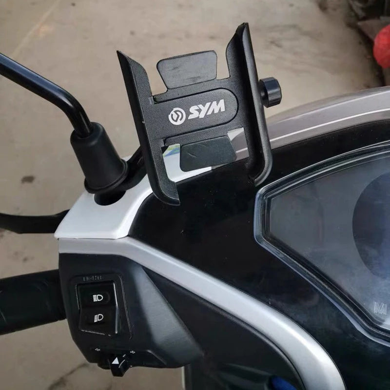 Motorcycle Phone Holder AccessoriesFor SYM JP150 GR125 fiddle FNX150 maxsym 400i 600i High Quality Aluminum Mobile Stand Holder