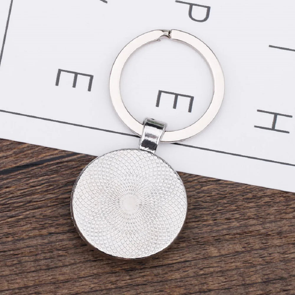 AUTISM Awareness Children Keychain For Boy Girls Glass Pendant Keyring Mom Key chain Accessories Gift