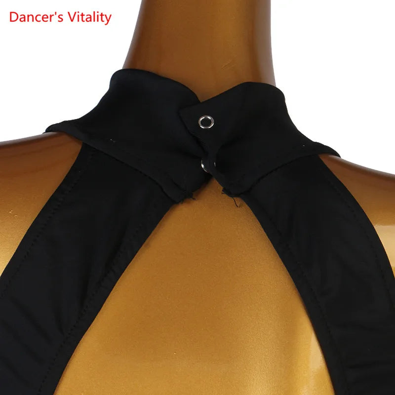 Modern Dance Dress Stand-Up Collar Mesh Sleeve Long Skirt Performance Clothing High-End Custom Child Woman Competition Clothes