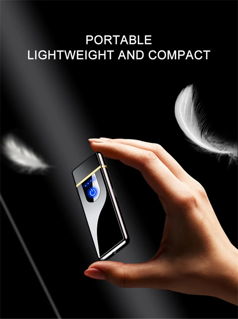 Windproof Electric Metal Lighter Double Arc Plasma Rechargeable USB Lighter Touch Induction Smoking Lighter Men's Gadgets
