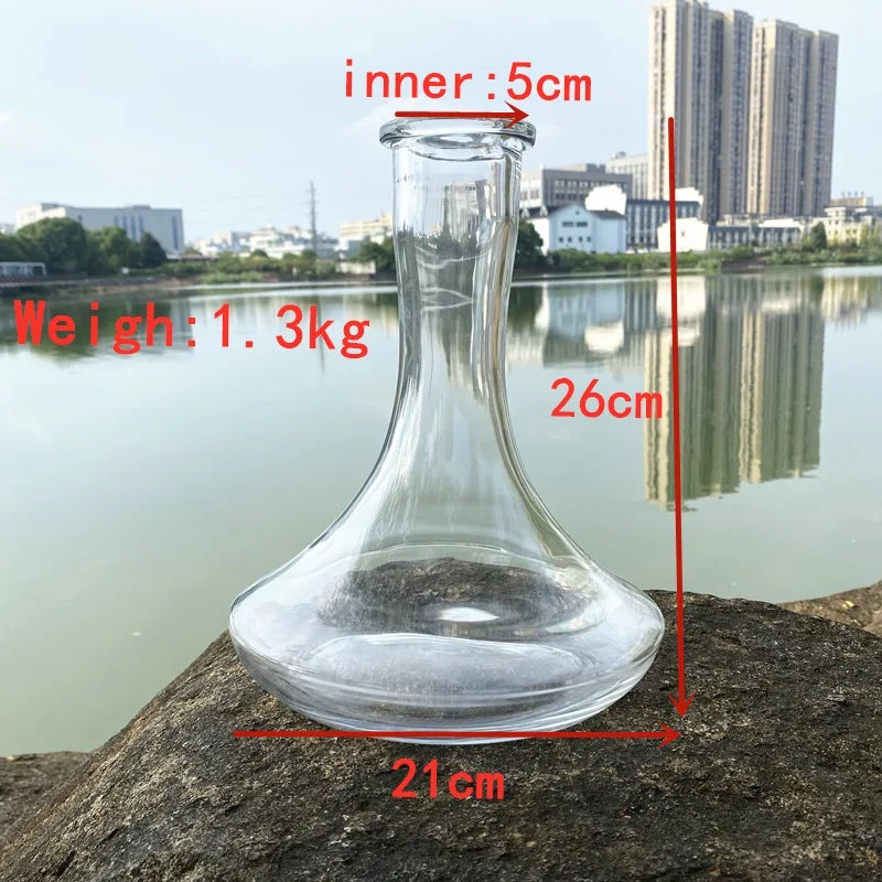 Big Size 26/20cm Hookah Base Glass Bottle Shisha Bottle Flask For Model Nargile Sheesha Narguile Chicha Cachimbas