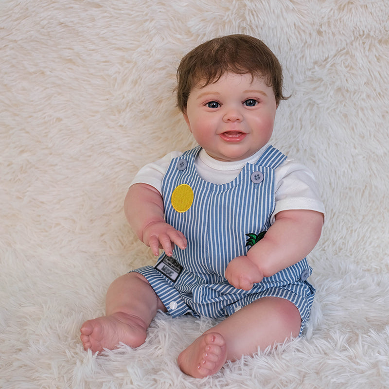 50CM Reborn Baby Doll Newborn Boy Baby Full Boy Silicone Lifelike Real Soft Touch High Quality Handmade Art Doll