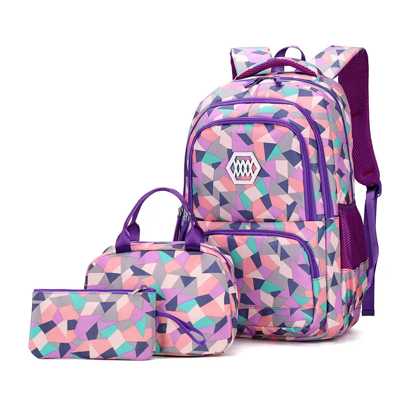 School Bags for Teenagers Girls Schoolbag Large Capacity Boys Printing School Backpack Set Rucksack Bagpack Kids Cute Book Bags