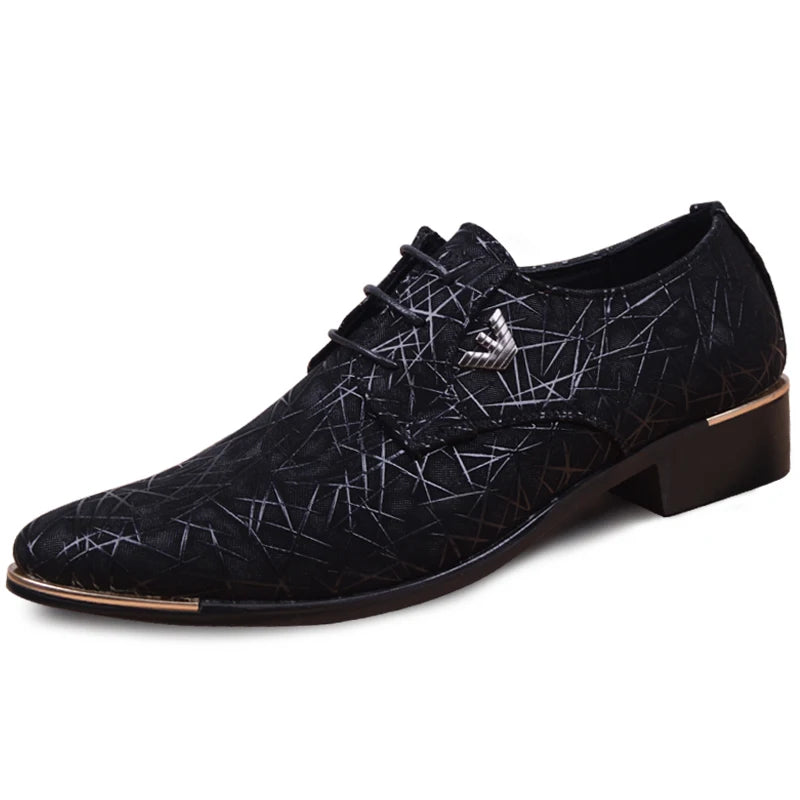 Men Wedding Shoes Microfiber Leather Formal Business Pointed Toe for Man Dress Shoes Men's Oxford Flats