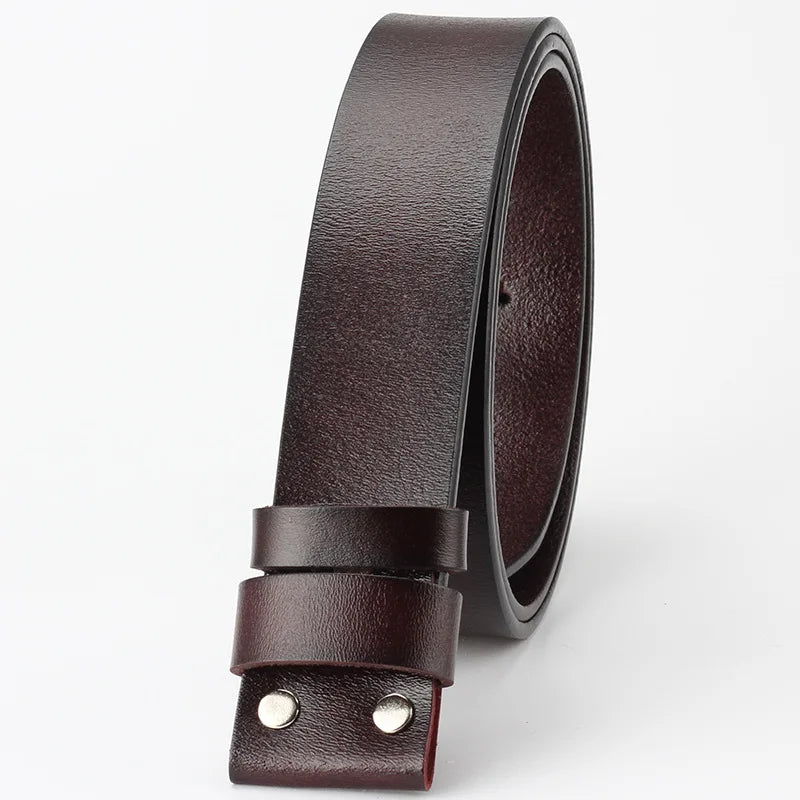 Men's Genuine Cowhide Leather Belt without Buckle DIY Belt Accessories High Quality Wild Belts