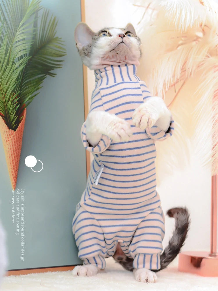 Sphynx Cat Clothes Cotton Kitten Cat Jumpsuit Winter Warm Cats Overalls Hoodies Costumes For Sphinx Devon Cat ropa para gato