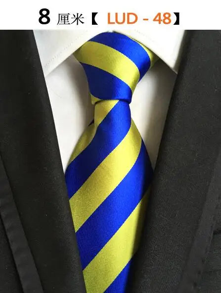 New Classic Silk Men's Ties Neck Ties 8cm Plaid Striped Ties for Men Formal Business Luxury Wedding Party Neckties Gravatas
