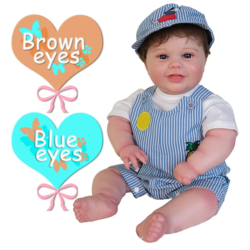 50CM Reborn Baby Doll Newborn Boy Baby Full Boy Silicone Lifelike Real Soft Touch High Quality Handmade Art Doll