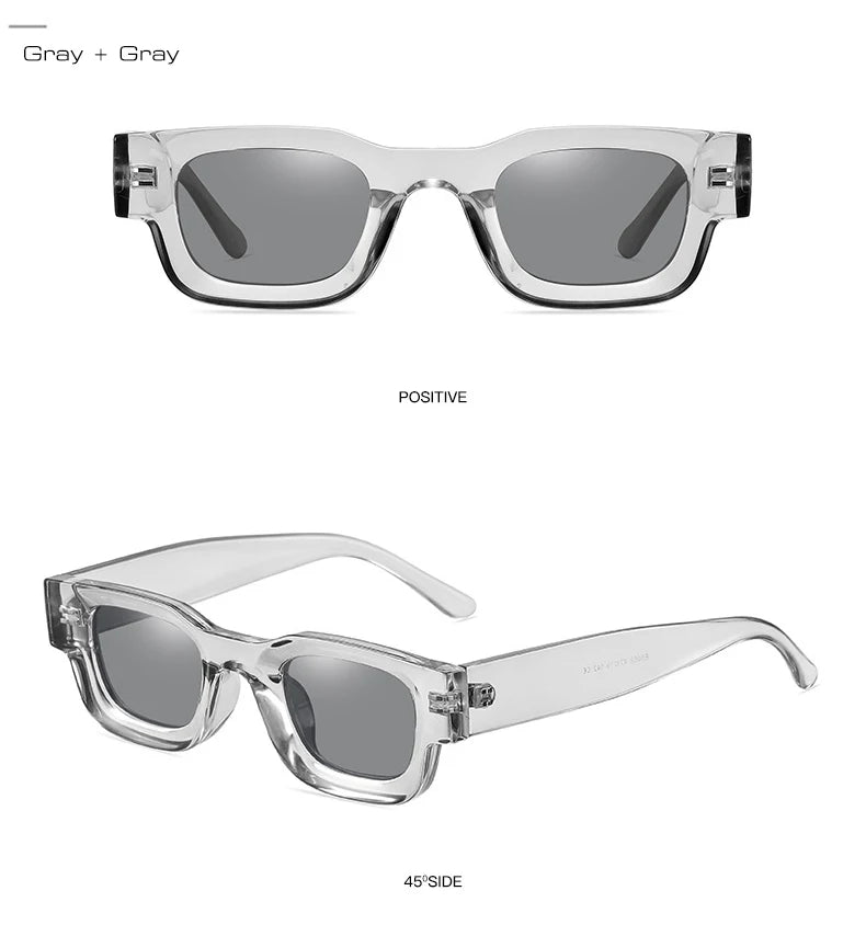 SO&EI Ins Popular Fashion Small Square Polarized Sunglasses Women Retro Punk Shades UV400 Men Trending Sun Glasses