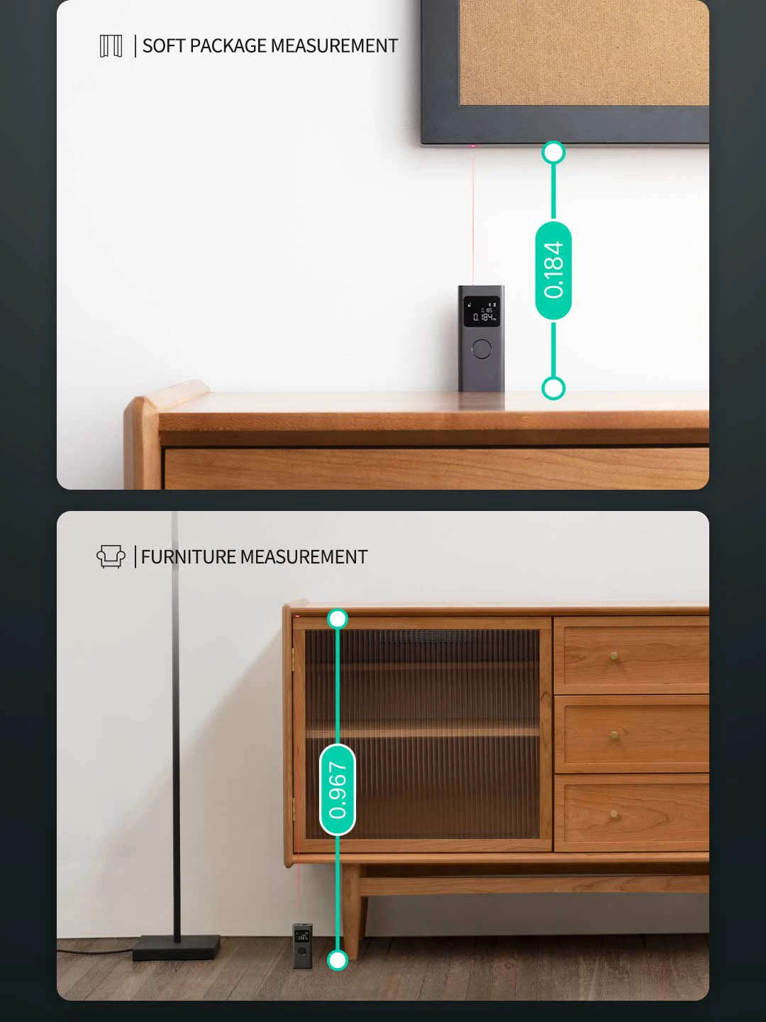 Xiaomi Mijia Smart Laser Rangefinder Real Time Distance Meter LCD Display Laser Range Finder Tape Measure Work with Mijia APP