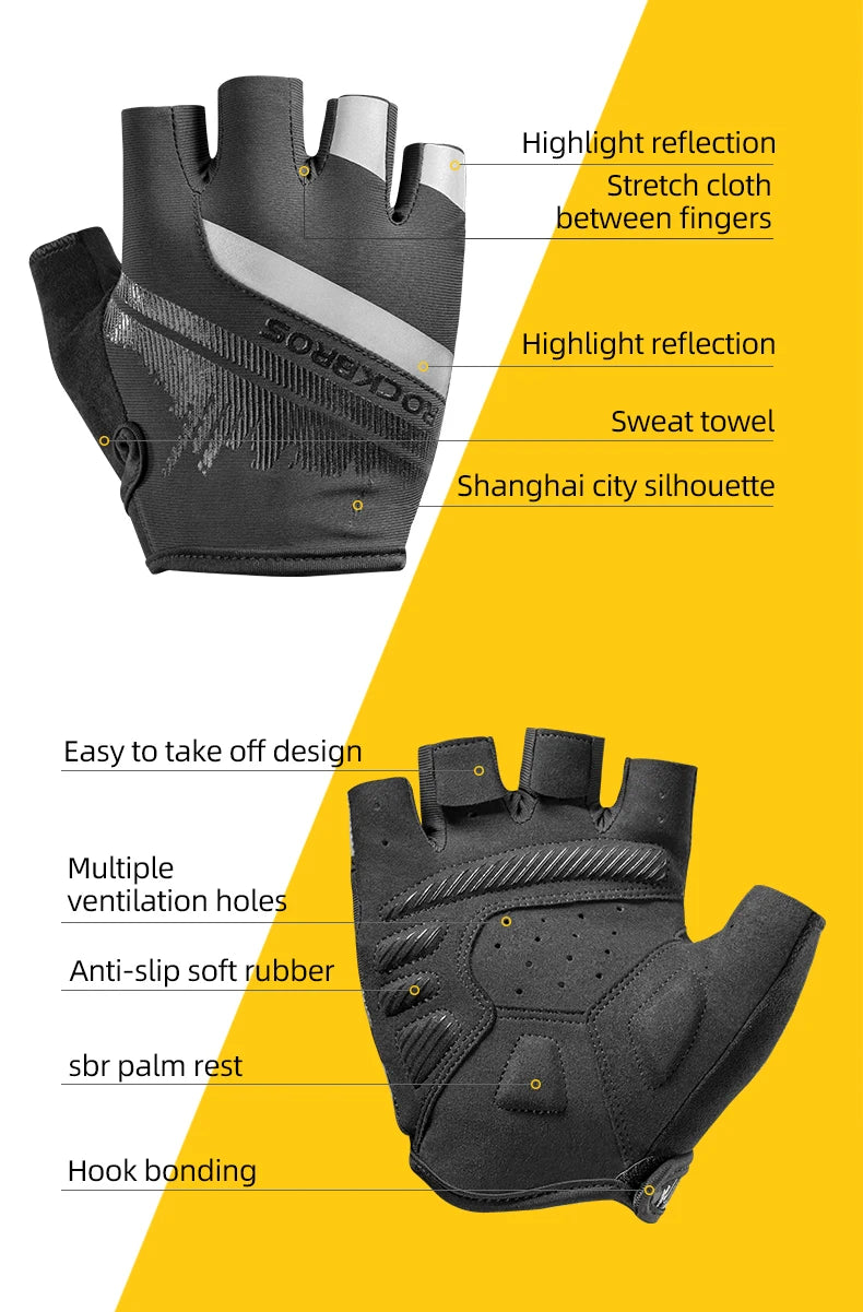 ROCKBROS Cycling Gloves Spring Autumn Summer Bike Gloves Sports Gloves Breathable MTB Mountain Bike Gloves Motorcycle Gloves
