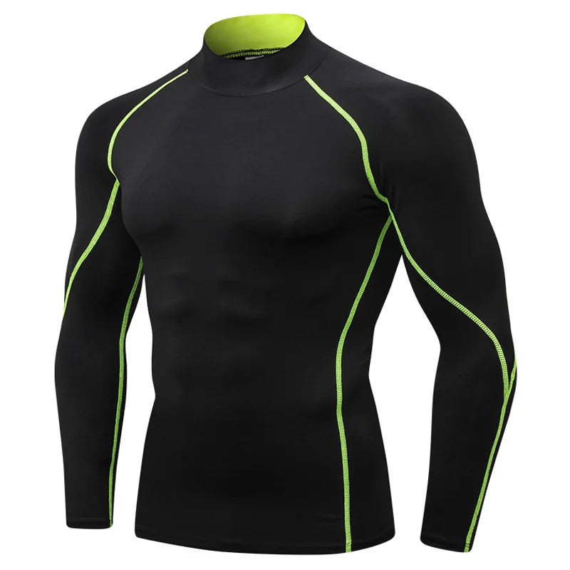 Thermal Underwear Sets Men High Collar Winter Long Johns Thermo Underwear Compression Sweat Quick Drying Thermal Clothing