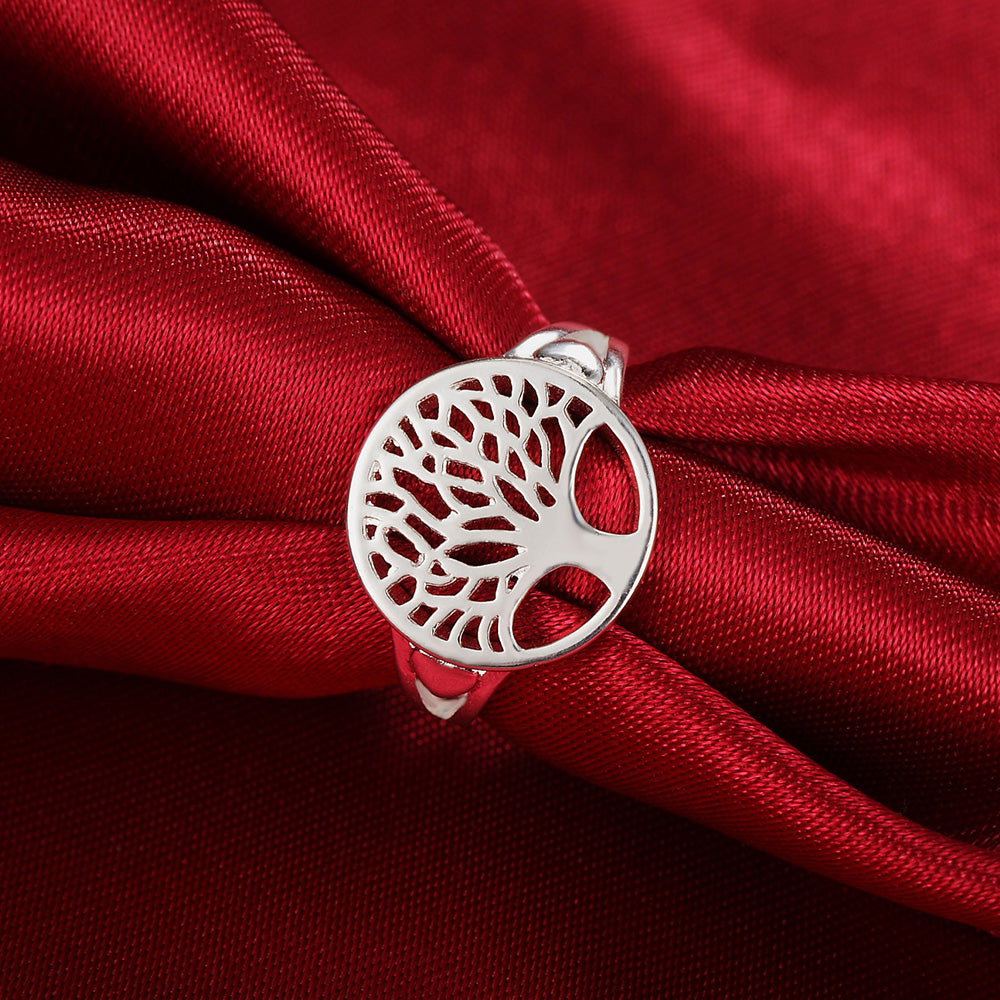 925 Sterling Silver Rings For Women men Simple small tree size 6/7/8/9 elegant Fashion Party Gifts Girl wedding Jewelry