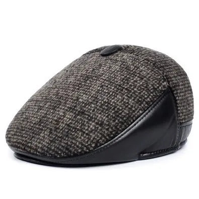 XdanqinX 2026 Winter New Men's Hat Woolen Thick Warm Berets With Earmuffs Male Bone Dad's Hat Trucker Winter Plush Fluff Hats