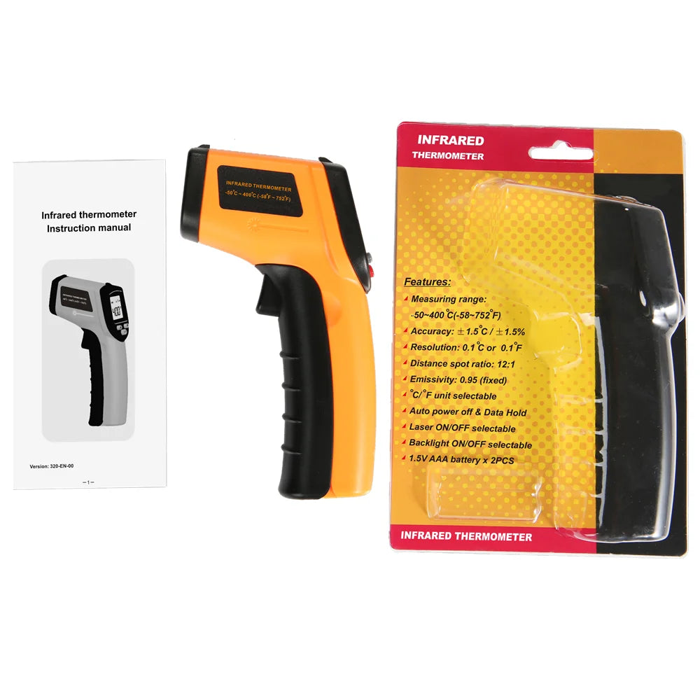 Digital Infrared Thermometer -50~600℃ GM320/GM320S/HW600/HW550 LCD Display Contactless Thermometer Pyrometer IR Laser Point