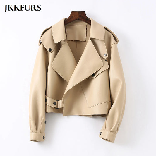 2025 26 Colours Women's Genuine Leather Jacket New Fashion Real Leather Coat Lady Autumn Winter Sheepskin Leather S7547