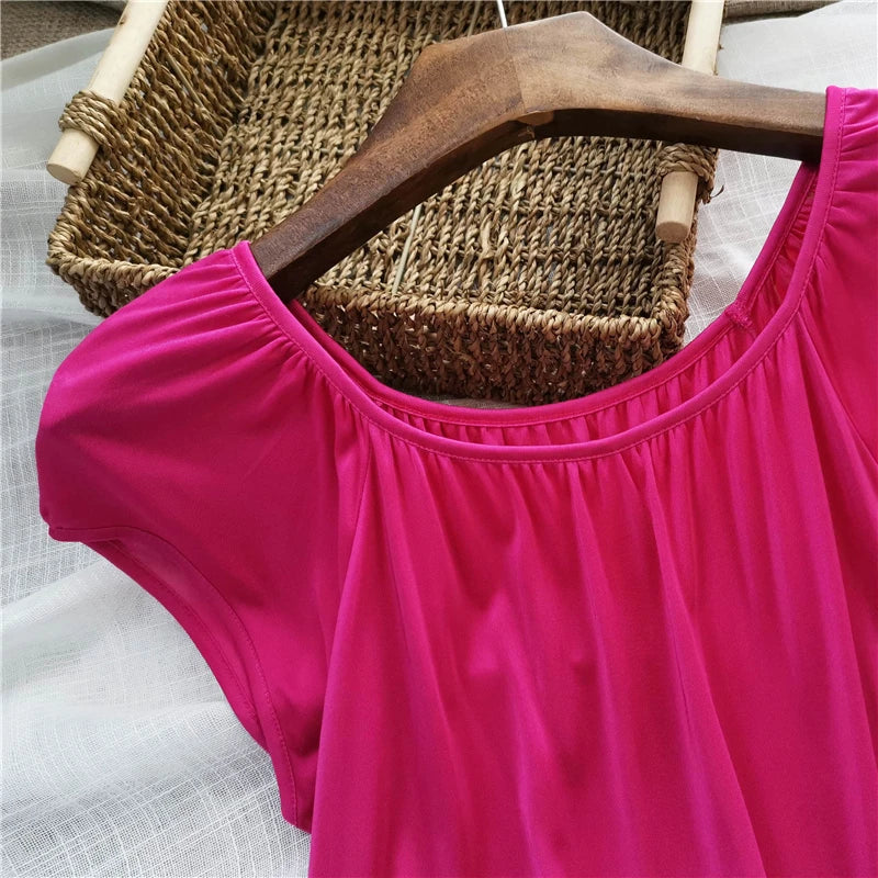 50% Pure Silk Nighties for Women Sleeping Dress Long Nightgown Nighty for Ladies Loose Plus Size Home Wear Summer