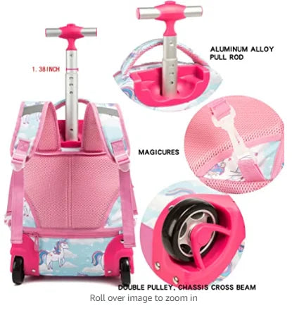 Kids School Rolling Backpack Bag for girls School Trolley Bag for boys Laptop Trolley Backpack Bag Children Rolling luggage Bags