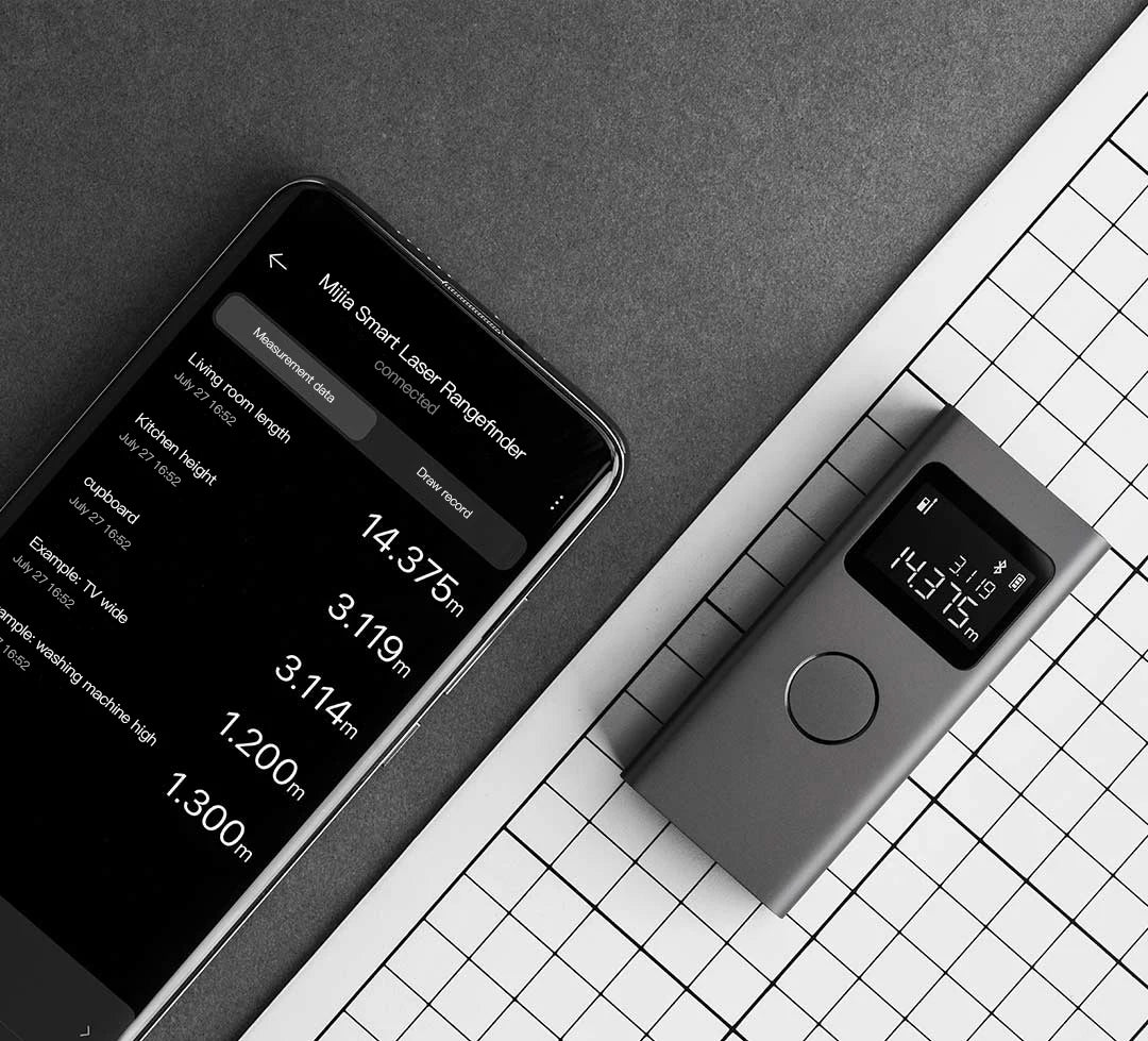 Xiaomi Mijia Smart Laser Rangefinder Real Time Distance Meter LCD Display Laser Range Finder Tape Measure Work with Mijia APP