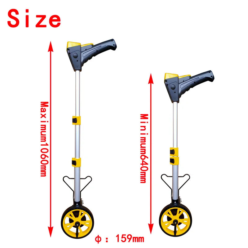 digital display telescopic measuring wheel distance 0-99999m long distance meter measure wheel