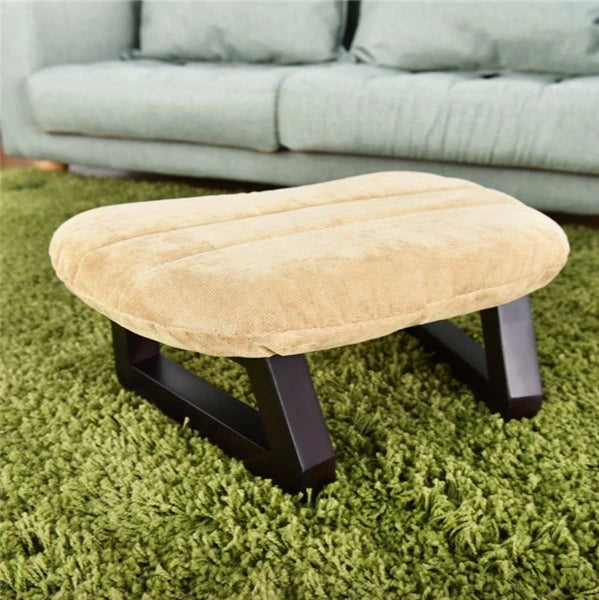 Meditation Bench and Cushion Set with Removable Fabric Cover, Handcrafted Stool, Yoga and Wellness, Meditation
