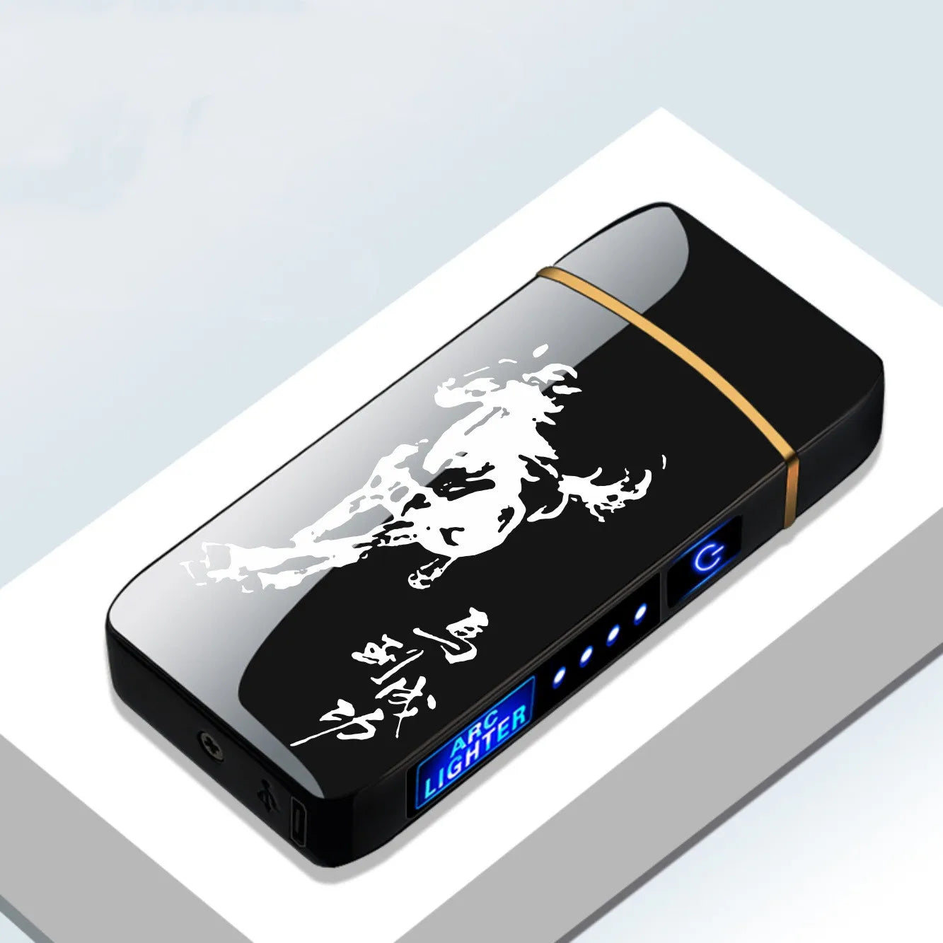 Windproof Electric Metal Lighter Double Arc Plasma Rechargeable USB Lighter Touch Induction Smoking Lighter Men's Gadgets