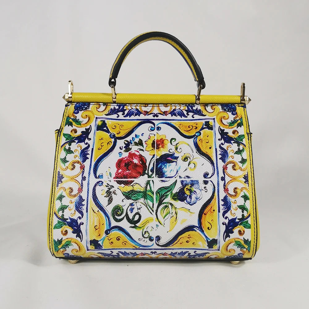 Ladies Handbags Rose Lady Shoulder Bag Tote Bag Leather Female Crossbody Brand Designer Yellow