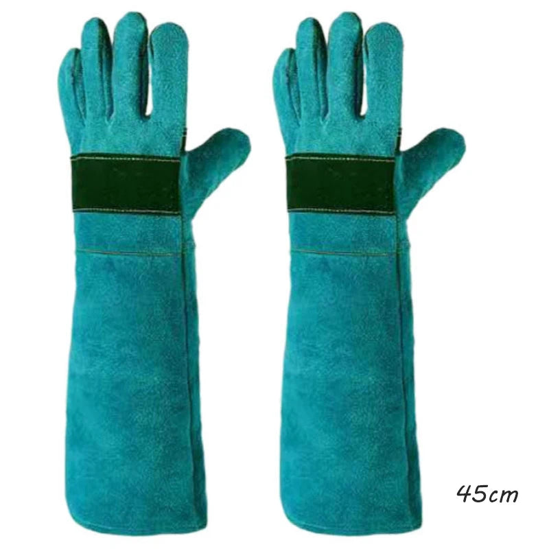 Leather Pet Gloves Anti-grasping Anti Bite Protective Cowhide Gloves Cat Dog Gardening Work Gloves Pets Training Handling Gloves