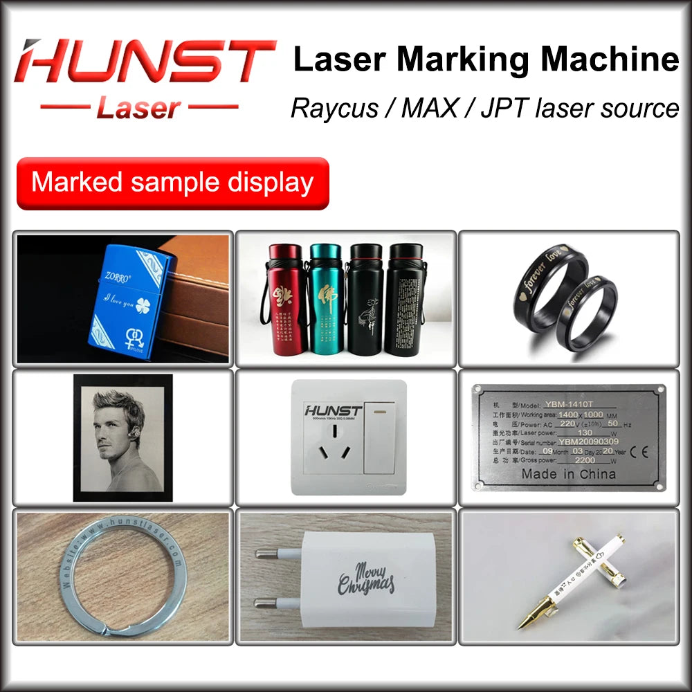 Hunst 30w 50w Fiber Laser Marking Machine Equipped With A PC Computer For Laser Engraving On Metal, Gold And Silver Jewelry
