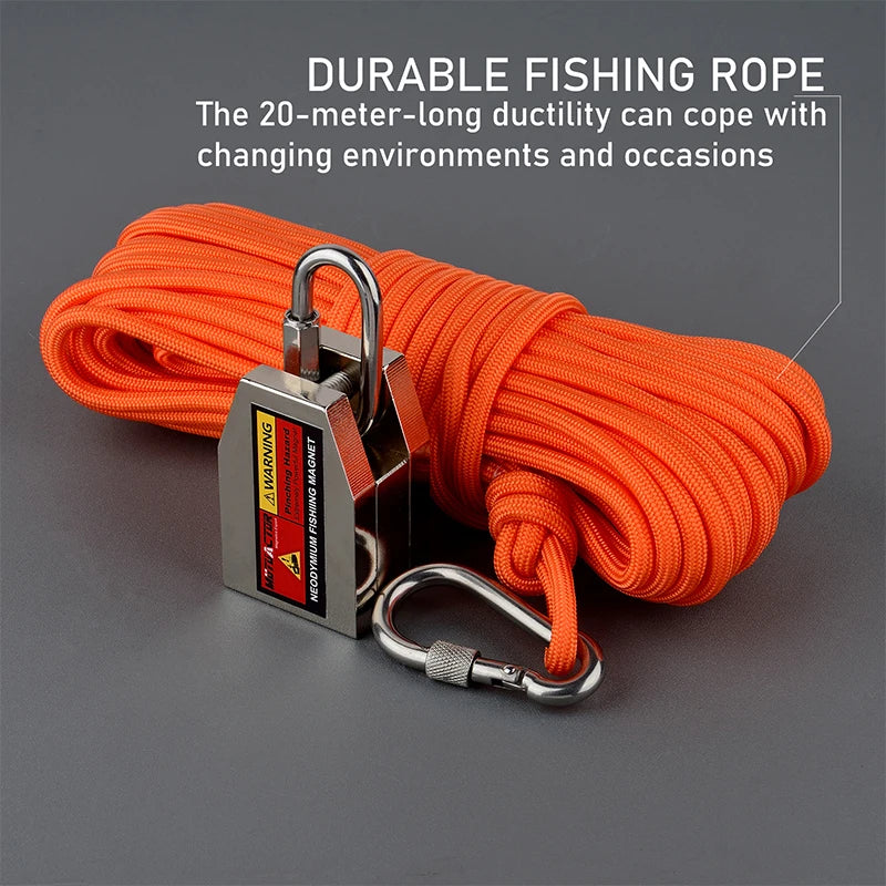 ONE Two Three Sides Fishing Magnet Kit 1200lb Super Strong Neodymium Magnet With 20m Rope Powerful Combined Fishing Salvage