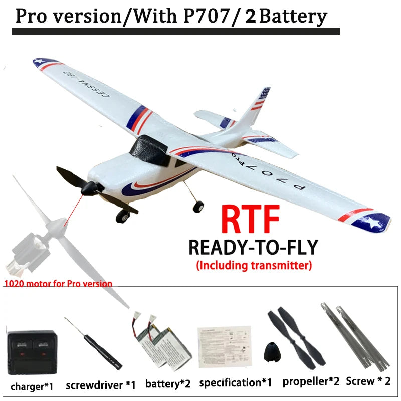 2022 Newest F949 Pro version 2.4G 3Ch RC Airplane 3D/6G Fixed Wing Plane CESSNA182 Outdoor Toys  RTF With Gyroscope 1020 motor