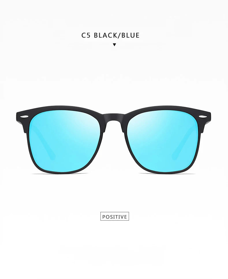 Vintage Polarized Sunglasses Men Women Brand Design Eye Sun Glasses Semi Rimless Classic  Shades Oculos De Sol UV400