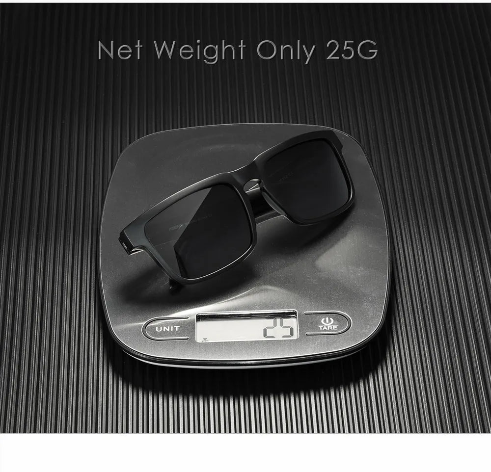 KDEAM Men's Polarized Sunglasses Square Casual Outdoors Sun Glasses Women Unisex Sunglass For Couple With Zipper Case