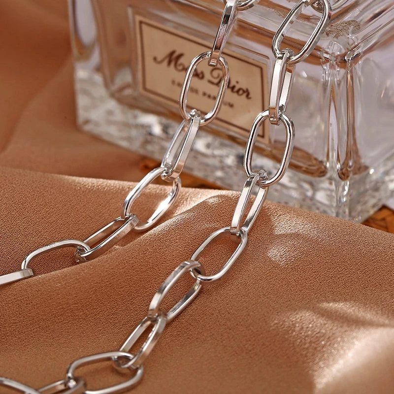 Simple Link Chain Necklace for Women Short Collar Jewelry New Fashion Chokers Necklaces Metal Accessories